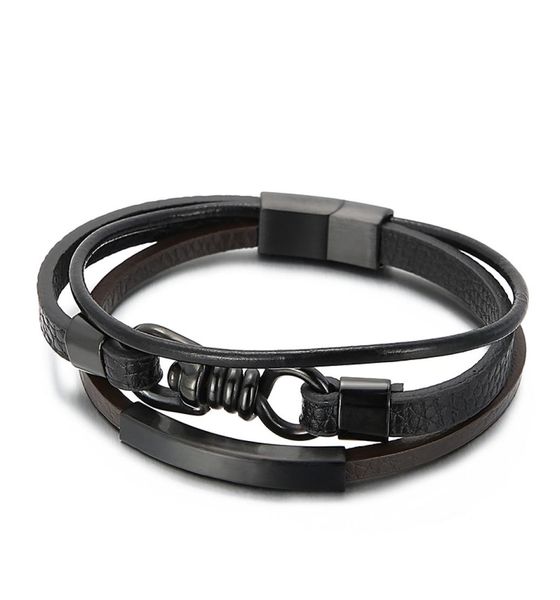 european punk jewelry 5 pieceslot stainless steel charm metal accessories 3 layer men leather bracelet black3464588, Golden;silver
european punk jewelry 5 pieceslot stainless steel charm metal accessories 3 layer men leather bracelet black3464588, Golden;silver