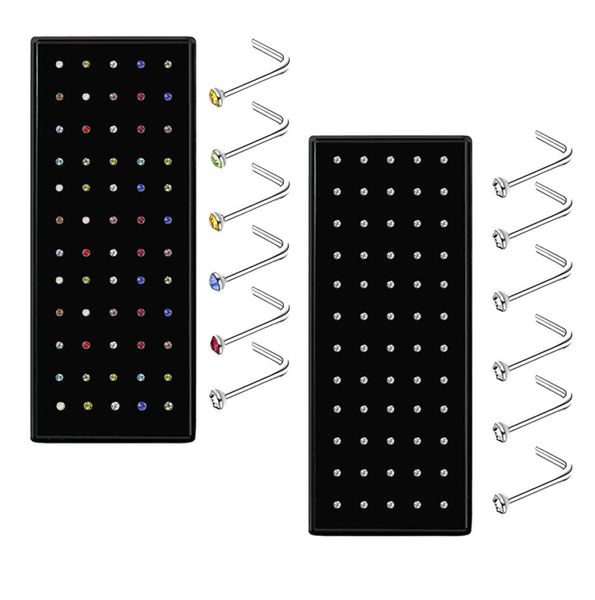 60pcsset nose piercing 18mm stainless steel nose studs crystals lshape ear piercing tragus cartilage pin body jewelry4415316, Silver
60pcsset nose piercing 18mm stainless steel nose studs crystals lshape ear piercing tragus cartilage pin body jewelry4415316, Silver