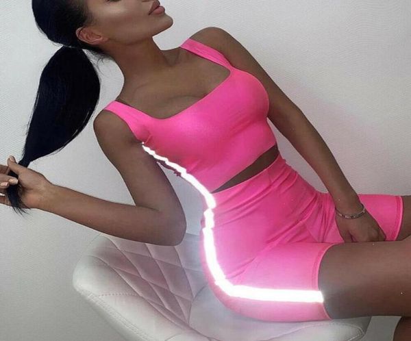 two piece dress women 2pcs sportswear tracksuits forescent reflective shorts crop vest outfit sets yoga workout tracksuit cl5978082, White
two piece dress women 2pcs sportswear tracksuits forescent reflective shorts crop vest outfit sets yoga workout tracksuit cl5978082, White