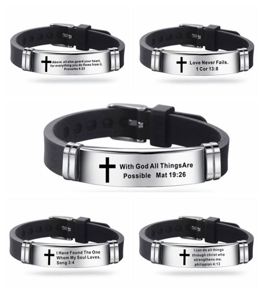 trendy jesus scripture quote bracelet christian bible verse inspiring faith stainless steel bracelets silicone wristband7875531, Golden;silver
trendy jesus scripture quote bracelet christian bible verse inspiring faith stainless steel bracelets silicone wristband7875531, Golden;silver