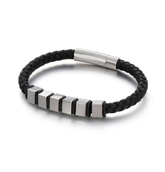 stainless steel spring clasp black cord genuine leather chain bracelet for men whole premier jewelry small cube gold color22762764357371
stainless steel spring clasp black cord genuine leather chain bracelet for men whole premier jewelry small cube gold color22762764357371