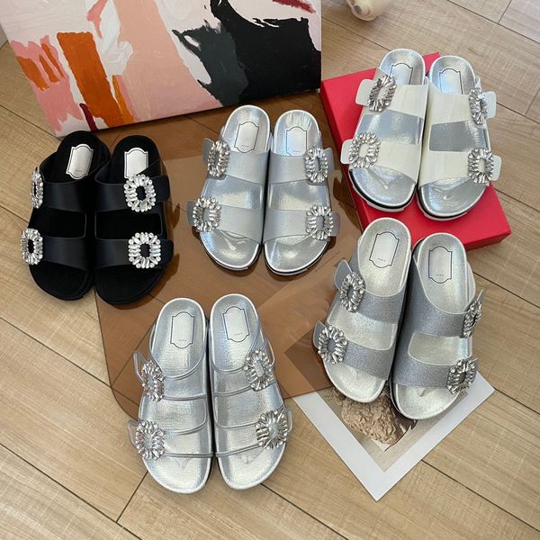 genuine leather flat slipper slidy viv white sandales rv slide vintage sandal luxurys designer shoe womens mens summer beach slippers popula, Black
genuine leather flat slipper slidy viv white sandales rv slide vintage sandal luxurys designer shoe womens mens summer beach slippers popula, Black