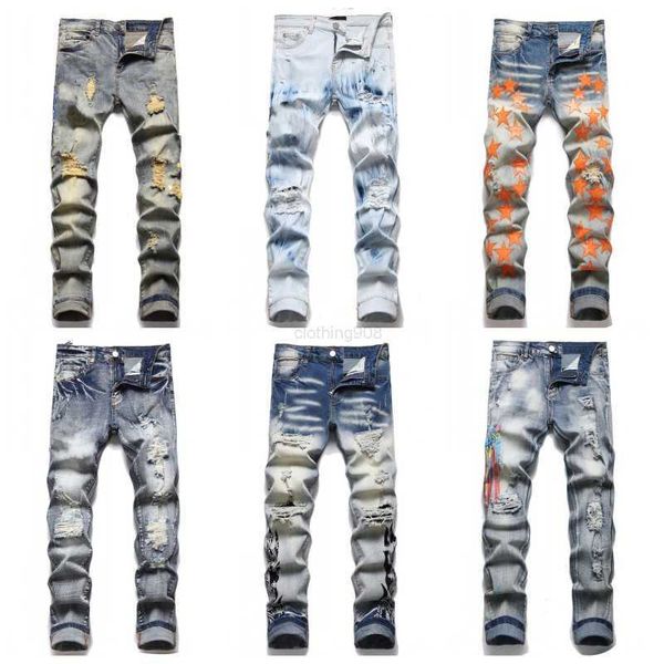 jeans mens skinny distress ripped slim fit denim destroyed denim hip hop pants for men embroidery patchwork ripped for trend brand motorcycl, Blue
jeans mens skinny distress ripped slim fit denim destroyed denim hip hop pants for men embroidery patchwork ripped for trend brand motorcycl, Blue