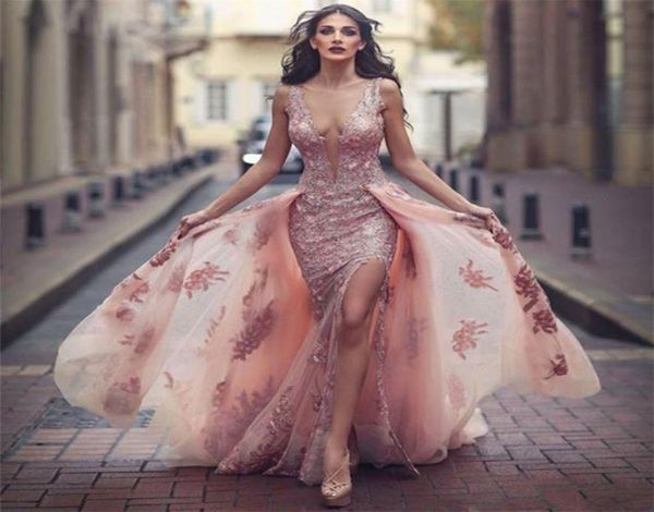 new v neck amazing pink formal dress over skirt front appliques slit tulle lace evening dress6501602, Black;red 
new v neck amazing pink formal dress over skirt front appliques slit tulle lace evening dress6501602, Black;red