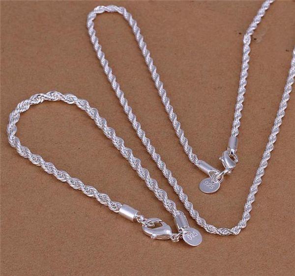 s051 4mm 925 sterling silver ed rope chain necklace 20inches bracelets 8inches fashion jewelry set for men1368762
s051 4mm 925 sterling silver ed rope chain necklace 20inches bracelets 8inches fashion jewelry set for men1368762