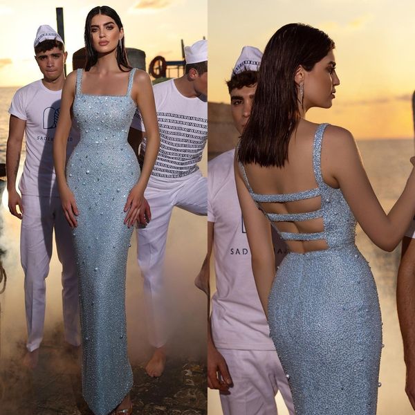 sky blue mermaid evening dresses sequins pearls straps formal party prom dress backless red carpet long dresses for special occasion, Black;red
sky blue mermaid evening dresses sequins pearls straps formal party prom dress backless red carpet long dresses for special occasion, Black;red