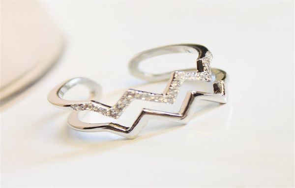 j45 fashion double wave style rings with bling diamond electroplating adjustable opening ring for gilr women lady7508349, Silver
j45 fashion double wave style rings with bling diamond electroplating adjustable opening ring for gilr women lady7508349, Silver