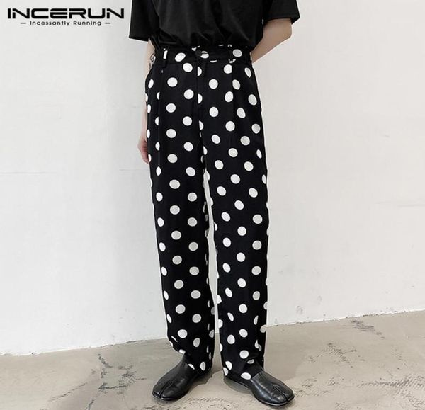 men casual pants fashion polka dot printed trousers incerun spring buttons straight bottoms male leisure zipper patalones s5xl me9813991, Black
men casual pants fashion polka dot printed trousers incerun spring buttons straight bottoms male leisure zipper patalones s5xl me9813991, Black