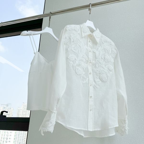 women's blouses & shirts women's shirts and shirts designed by australian designer 2023 early autumn new embroidered beaded polo, White
women's blouses & shirts women's shirts and shirts designed by australian designer 2023 early autumn new embroidered beaded polo, White