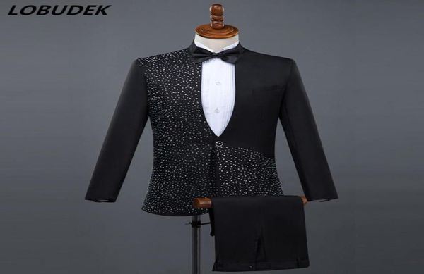 jacketpants formal male suits black white shining diamond suit 2 piece sets host singer dancer master for wedding performance c1104213, White;black
jacketpants formal male suits black white shining diamond suit 2 piece sets host singer dancer master for wedding performance c1104213, White;black