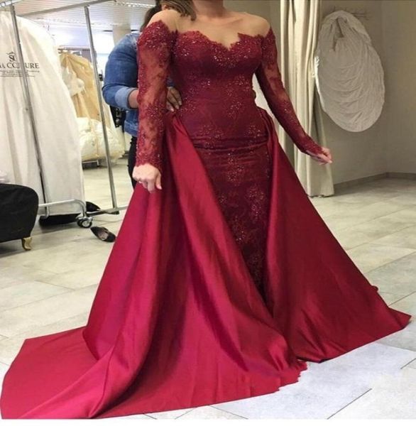 2018 glamorous long sleeve burgundy evening celebrity dress with overskirt lace mermaid with ruffles prom dress32356704771854, Black;red
2018 glamorous long sleeve burgundy evening celebrity dress with overskirt lace mermaid with ruffles prom dress32356704771854, Black;red