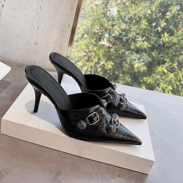 2023sandals stiletto mule slippers sandals stud buckle embellished shoes cowskin slip on open pointed toe heel luxury designers shoe for wom, Black
2023sandals stiletto mule slippers sandals stud buckle embellished shoes cowskin slip on open pointed toe heel luxury designers shoe for wom, Black