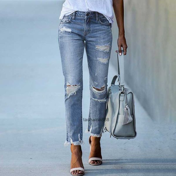 new washed and worn down tassel jeans women's fitted height elastic feet pants, Blue
new washed and worn down tassel jeans women's fitted height elastic feet pants, Blue