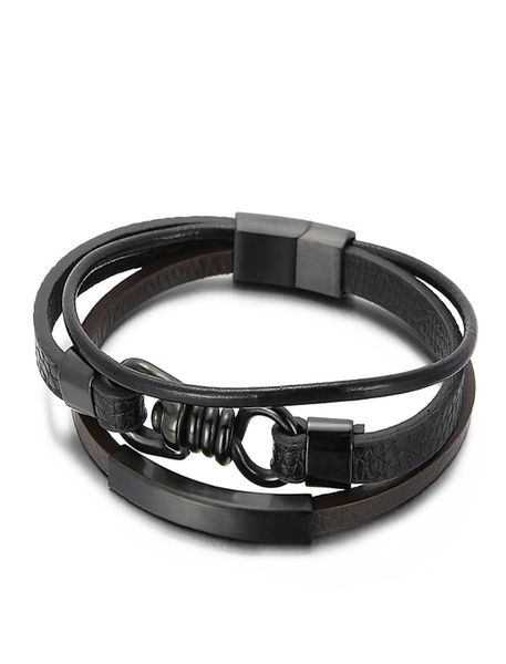 european punk jewelry 5 pieceslot stainless steel charm metal accessories 3 layer men leather bracelet black7921867, Golden;silver
european punk jewelry 5 pieceslot stainless steel charm metal accessories 3 layer men leather bracelet black7921867, Golden;silver