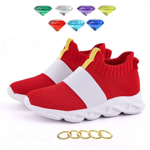 dress shoes sonic for boys kids zapatillas red girls cartoon anime games 230804, Black