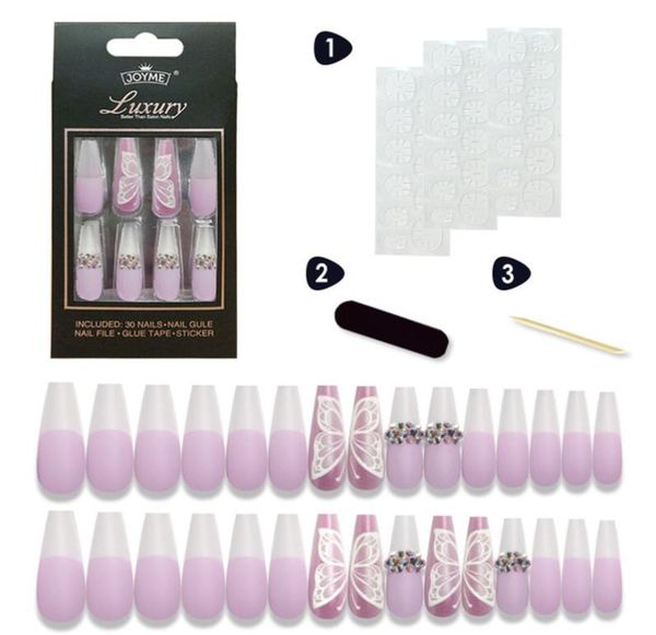 30pcs full cover false nails press on long ballerina coffin acrylic nail tips manicure tool for christmas gift1602882, Red;gold
30pcs full cover false nails press on long ballerina coffin acrylic nail tips manicure tool for christmas gift1602882, Red;gold