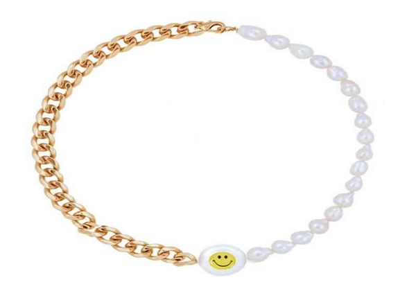 female neck punk miami stainless steel chain cuban choker geometric yellow face baroque freshwater pearl necklace h2204262248355, Silver
female neck punk miami stainless steel chain cuban choker geometric yellow face baroque freshwater pearl necklace h2204262248355, Silver