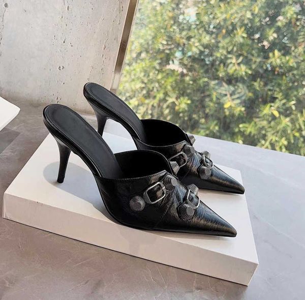 sandals stiletto mule slippers sandals stud buckle embellished shoes cowskin slip on open pointed toe heel luxury designers shoe for women f, Black
sandals stiletto mule slippers sandals stud buckle embellished shoes cowskin slip on open pointed toe heel luxury designers shoe for women f, Black