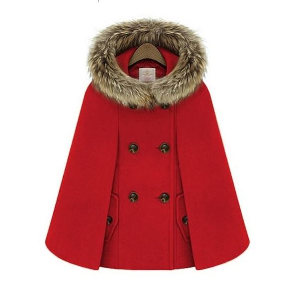 woolen female elegant poncho and capes coat women hooded cape fur collar double breasted winter loose street short overcoat red 203896325, Black
woolen female elegant poncho and capes coat women hooded cape fur collar double breasted winter loose street short overcoat red 203896325, Black
