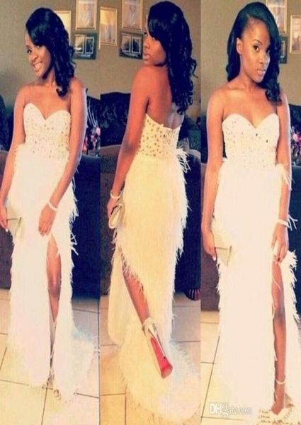 african white fur prom dresses feather side split evening gowns strapless 8th grade graduation dresses rhinestone prom gown homeco9891137, Black
african white fur prom dresses feather side split evening gowns strapless 8th grade graduation dresses rhinestone prom gown homeco9891137, Black