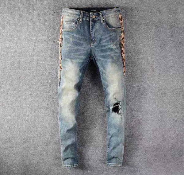 mens jeans europe and the united states high street fashion brand summer ripped men039s retro leopard print trimming slim feet 3377081, Blue
mens jeans europe and the united states high street fashion brand summer ripped men039s retro leopard print trimming slim feet 3377081, Blue