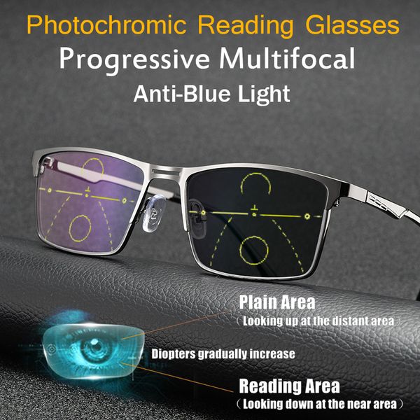 reading glasses multifocal pochromic reading galsses progressive anti-blue light color changing reading glasses full frame diopter 0 to 6.0
reading glasses multifocal pochromic reading galsses progressive anti-blue light color changing reading glasses full frame diopter 0 to 6.0