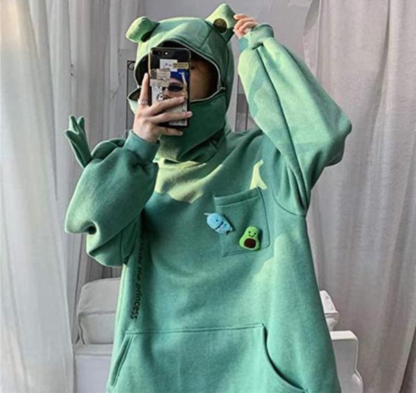 women frog kawaii hooded hoodie solid long sleeves winter sweatshirt cute design pocket animal pullover oodie oversized women0399074108, Black
women frog kawaii hooded hoodie solid long sleeves winter sweatshirt cute design pocket animal pullover oodie oversized women0399074108, Black