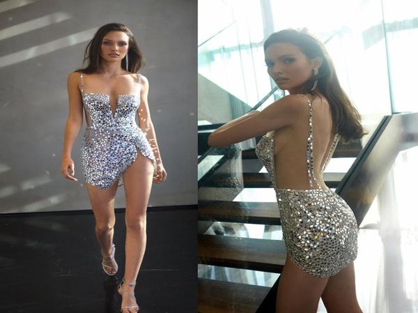 2020 elihav sasson short prom dresses spaghetti bling sequins side split mini cocktail dress evening wear backless formal occ6106132, Black
2020 elihav sasson short prom dresses spaghetti bling sequins side split mini cocktail dress evening wear backless formal occ6106132, Black