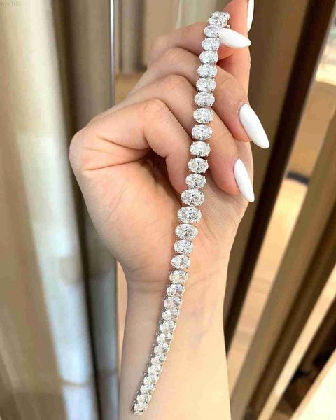 super sparkling shining fine customized jewelry s925 with gold plated oval shape luxury moissanite tennis chain, Silver
super sparkling shining fine customized jewelry s925 with gold plated oval shape luxury moissanite tennis chain, Silver