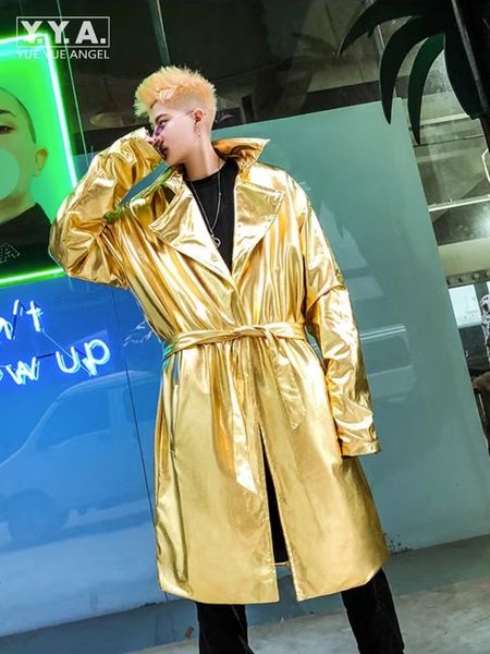 men's trench coats fashion nightclub party men gold silvery shiny long coat sleeve loose fit high street mens casual windbreaker 230804, Tan;black
men's trench coats fashion nightclub party men gold silvery shiny long coat sleeve loose fit high street mens casual windbreaker 230804, Tan;black