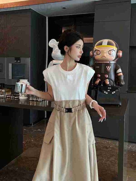 basic & casual dresses designer p family 23 summer new shoulder pad sleeveless splice contrast color dress waist with elastic belt workwear, Black;gray
basic & casual dresses designer p family 23 summer new shoulder pad sleeveless splice contrast color dress waist with elastic belt workwear, Black;gray