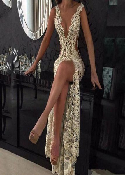 2020 lace deep v neck evening gowns sparkly beaded sheer backless mermaid prom dresses see through sweep train party vestidos cust5274718, Black
2020 lace deep v neck evening gowns sparkly beaded sheer backless mermaid prom dresses see through sweep train party vestidos cust5274718, Black