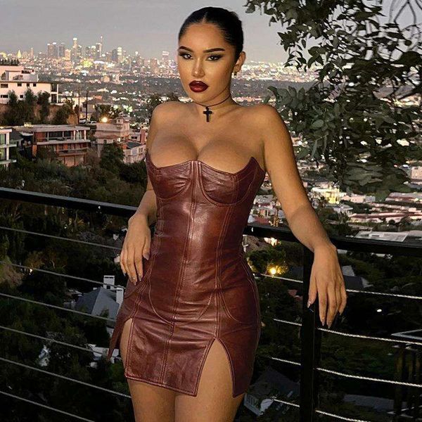 ins style autumn and winter womens clothing fashionable wrapped chest shoulder figure fitting hip pu dress, Black;gray
ins style autumn and winter womens clothing fashionable wrapped chest shoulder figure fitting hip pu dress, Black;gray