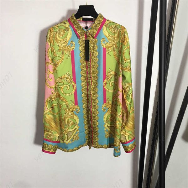 button up shirts women blouse europe and the united states retro floral print lapel grass green long-sleeved designer shirt women, White
button up shirts women blouse europe and the united states retro floral print lapel grass green long-sleeved designer shirt women, White
