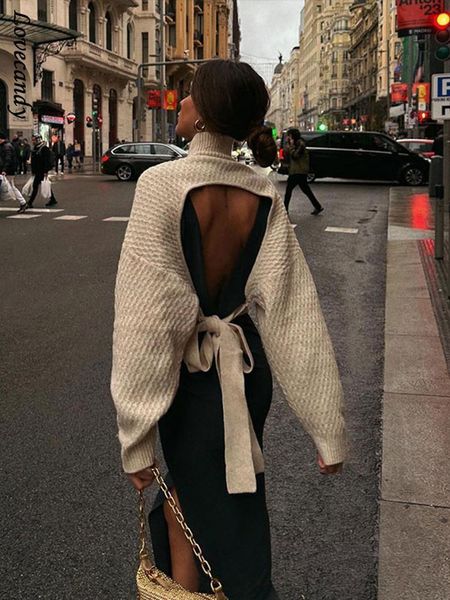 women's sweaters backless lace up knitted pullover woman fashion turtleneck long sleeve jumper sweater spring female elegant street kni, White;black
women's sweaters backless lace up knitted pullover woman fashion turtleneck long sleeve jumper sweater spring female elegant street kni, White;black
