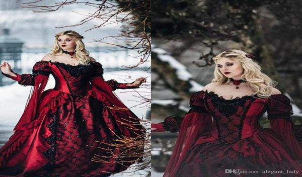 sleeping beauty princess medieval burgundy and black gothic wedding dress long sleeve lace appliques victorian masquerade bridal g8700819, White
sleeping beauty princess medieval burgundy and black gothic wedding dress long sleeve lace appliques victorian masquerade bridal g8700819, White
