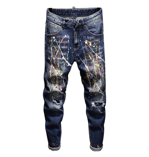 men039s jeans fashion mens hip hop casual ripped distressed skinny denim pants small straight paint splashing hole2924549, Blue
men039s jeans fashion mens hip hop casual ripped distressed skinny denim pants small straight paint splashing hole2924549, Blue