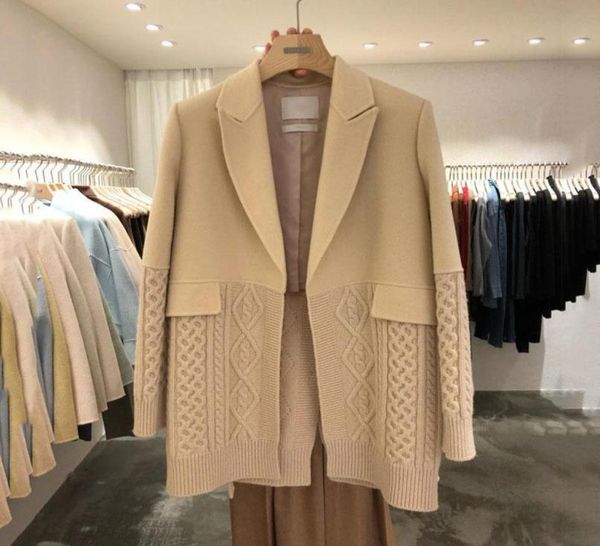 women039s suits blazers ewq woolen suit for women 2021 winter knitted stitching loose female midlength cardigan patchwork 8144807, White;black
women039s suits blazers ewq woolen suit for women 2021 winter knitted stitching loose female midlength cardigan patchwork 8144807, White;black