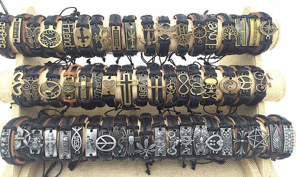 50cslots mix styles metal leather cuff bangle bracelets for men women wrist jewelry size adjustable3595107, Golden;silver
50cslots mix styles metal leather cuff bangle bracelets for men women wrist jewelry size adjustable3595107, Golden;silver