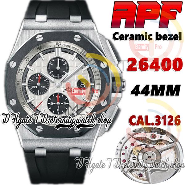 apf jjf26400 cal.3126 a3126 chronograph automatic mens watch stainless case ceramic bezel white texture dial rubber super version eternity s, Slivery;brown
apf jjf26400 cal.3126 a3126 chronograph automatic mens watch stainless case ceramic bezel white texture dial rubber super version eternity s, Slivery;brown