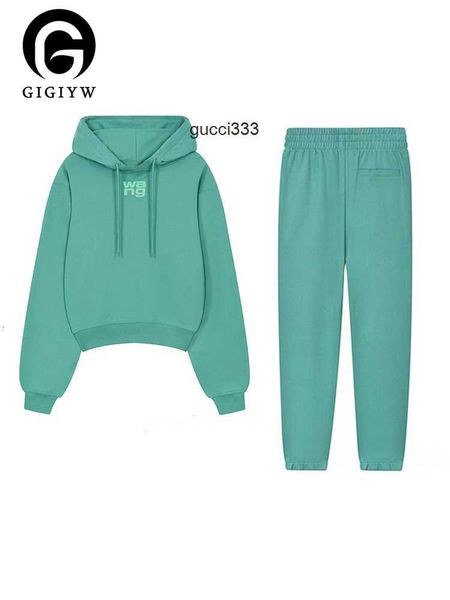 longsleeved loose wang sets alexander sweatshirt womens straight two 2pcs piece hooded pants cotton gigiyw hoodies printed autumn winter wom, White 
longsleeved loose wang sets alexander sweatshirt womens straight two 2pcs piece hooded pants cotton gigiyw hoodies printed autumn winter wom, White