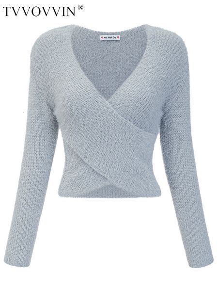 women's sweaters tvvovvin cross vneck pullover high waist short plush sweater fashion korean women sweet winter m2ba 230804, White;black
women's sweaters tvvovvin cross vneck pullover high waist short plush sweater fashion korean women sweet winter m2ba 230804, White;black
