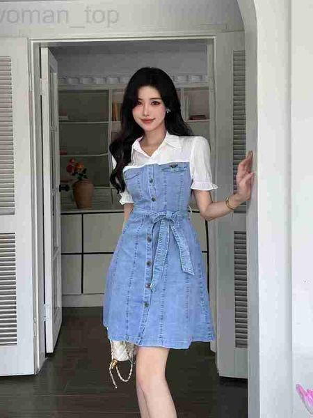 basic & casual dresses designer p family 23 spring/summer new triangle decorative splice denim lace waist short sleeve dress h5qu, Black;gray
basic & casual dresses designer p family 23 spring/summer new triangle decorative splice denim lace waist short sleeve dress h5qu, Black;gray