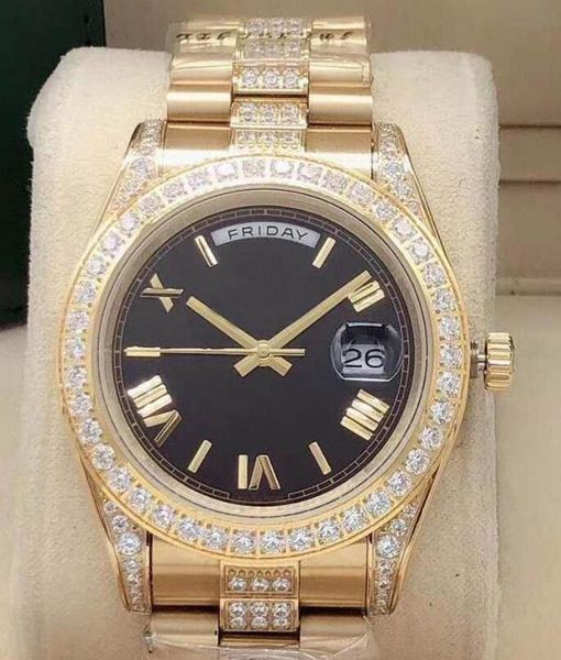 41mm men's automatic mechanical watch mens diamond watches day-date men stainless steel buckle sport waterproof fashion wristwatch man, Slivery;brown
41mm men's automatic mechanical watch mens diamond watches day-date men stainless steel buckle sport waterproof fashion wristwatch man, Slivery;brown