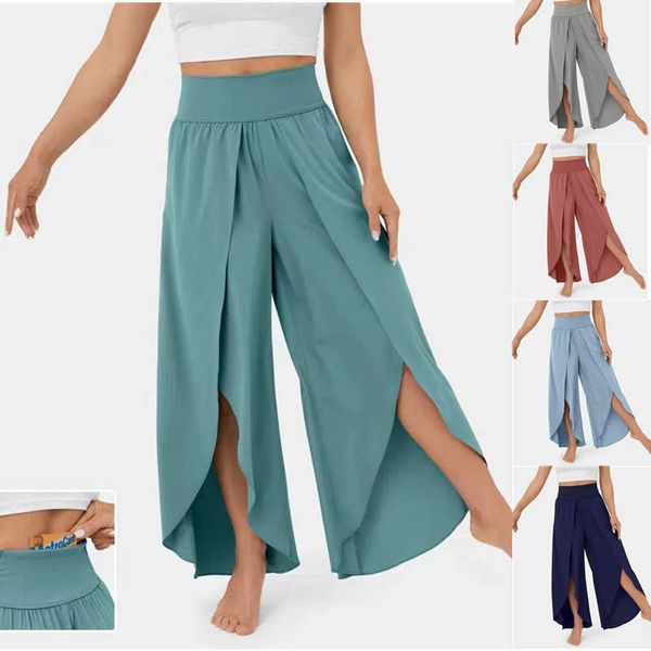 women pants split wide leg high elastic waistband yoga trousers casual solid breathable bottom all-match womens clothing, Black
women pants split wide leg high elastic waistband yoga trousers casual solid breathable bottom all-match womens clothing, Black