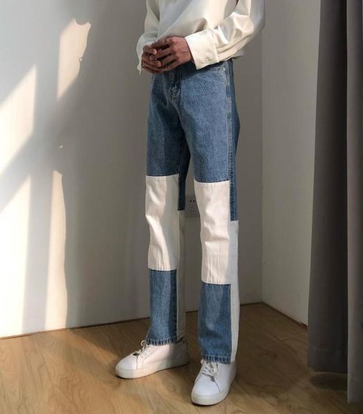 2020 blue spliced jeans men's fashion baggy jeans autumn straight pantalettes hip hop vintage mens loose9371937
2020 blue spliced jeans men's fashion baggy jeans autumn straight pantalettes hip hop vintage mens loose9371937
