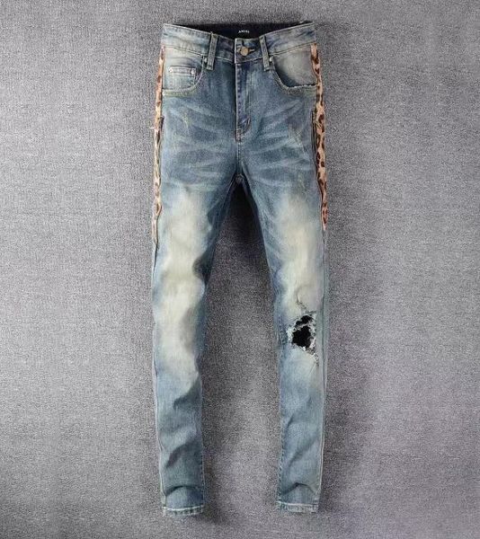 mens jeans europe and the united states high street fashion brand summer ripped men039s retro leopard print trimming slim feet 7656566, Blue
mens jeans europe and the united states high street fashion brand summer ripped men039s retro leopard print trimming slim feet 7656566, Blue
