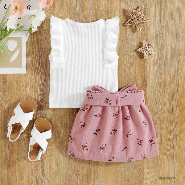 clothing sets infant baby girls 2pcs skirt set sleeveless ruffle shirt floral waist belt short skirt toddler summer outfits r230805, White
clothing sets infant baby girls 2pcs skirt set sleeveless ruffle shirt floral waist belt short skirt toddler summer outfits r230805, White