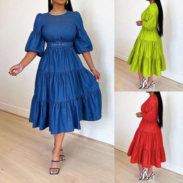 item title spring and summer womens fashionable round neck big swing middle sleeve denim dress, Black;gray
item title spring and summer womens fashionable round neck big swing middle sleeve denim dress, Black;gray