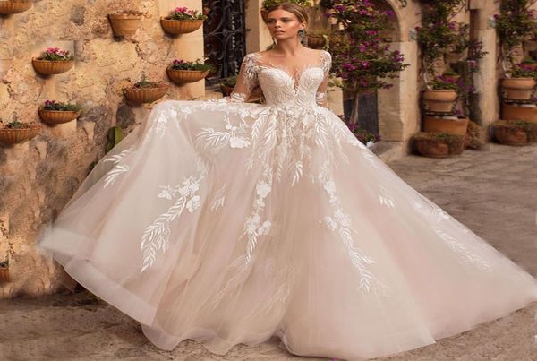 2020 luxury wedding dress lace appliques sheer neck long sleeves tulle bridal gowns with iillusion back custom made9945047, White
2020 luxury wedding dress lace appliques sheer neck long sleeves tulle bridal gowns with iillusion back custom made9945047, White
